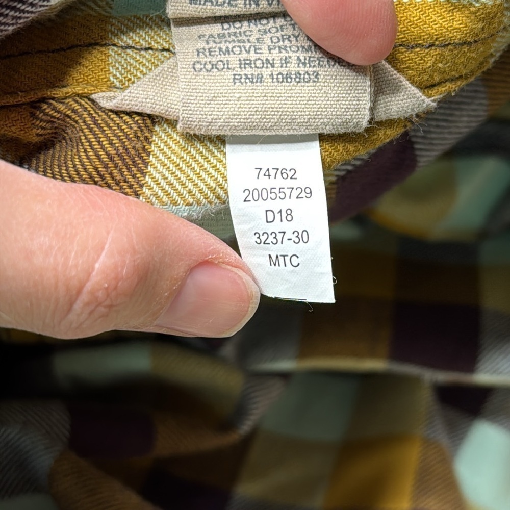 Duluth Trading 74762 Plaid Cotton Long Sleeve Button Down Shirt 3X - Picture 9 of 9